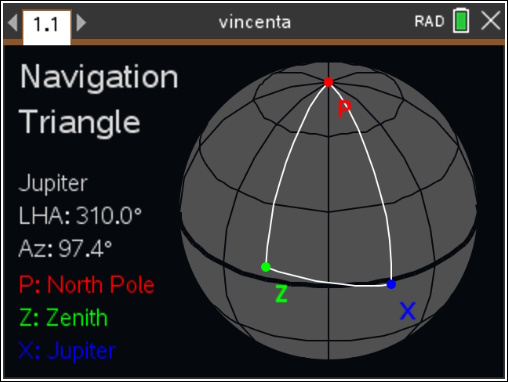 Vincenta navigation triangle screen